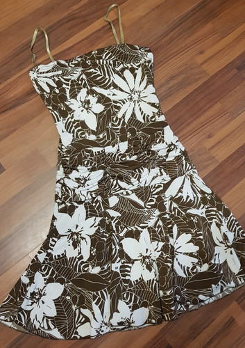 Kleid xanaka braun weiß - kleid,