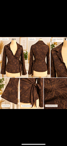 Damen wickelbluse braun - 🌿,